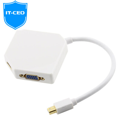 

IT-CEO Y1YSP Mini Mini DP to VGA HDMI DVI 3-in-1 Converter Support Apple Lightning Interface White