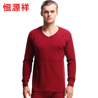 

Heng Yuan Xiang cotton Qiu Qiu Qiu men&39s thin section underwear set base under the base of warm sets of men&39s wine red V-neck 17095