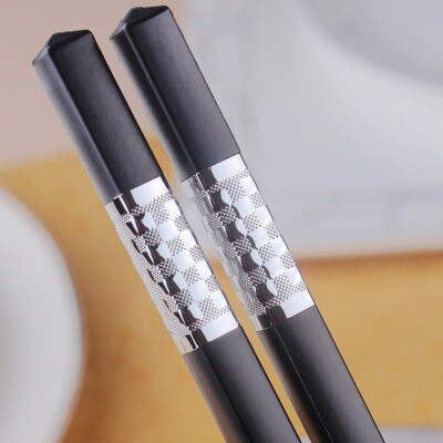 

Jia Chi alloy chopsticks 10 double gift hotel Japanese chopsticks silver checkered JC-HJ10