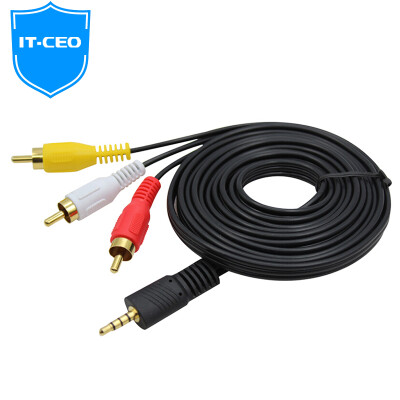 

IT-CEO V084R 3.5x15mm one-third lotus head audio and video cable 3 in 1 AV transfer cable for millet box 3 generation / 2 generation enhanced version of music as c1s / t1s 2 meters