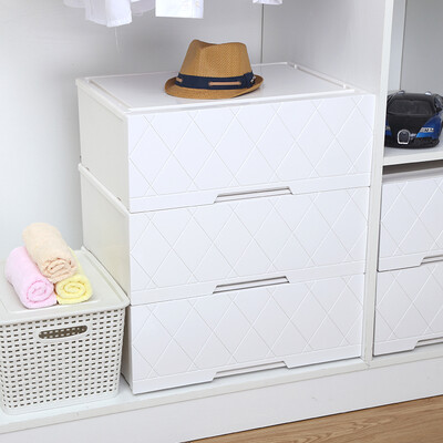 

Also ya plastic drawer type quilted baby clothes finishing storage box storage box surface width 540mm three-layer white