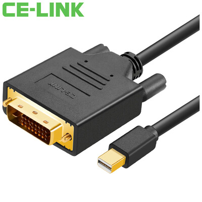 

CE-LINK Mini DP to DVI high-definition line 3 м mini-DP to DVI кабель Macbook, подключенный к телевизору с высоким разрешением, проектор черная, 1628
