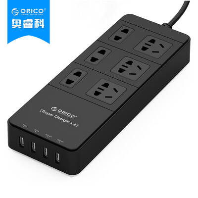 

ORICO TPC-6A4U GB 6-разрядный разъем / плагин / плагин / клеммная колодка Smart 4-портовый USB-разъем с плоской панелью 1,5 м черный