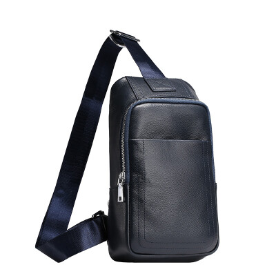 

Caroris Men's chest pack genuine Leather messenger bag fashion wild shoulder bag N0023