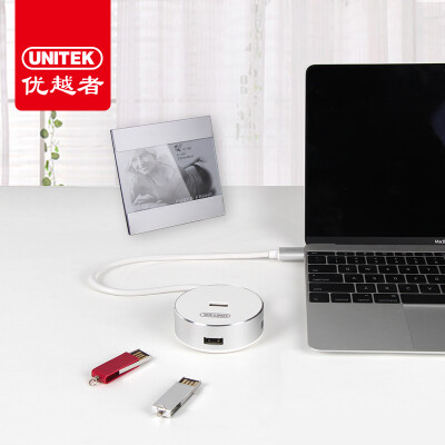 

UNITEK) type-c to USB hub splitter 2.0 high-speed 4-port expander 0.3 m Apple new MacBook accessories usb-c hub white Y-2179FWH