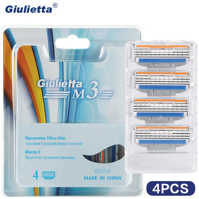

Лезвие Blazor Giulietta 4pcs / lot для бритв для бритвенных лезвий для бритья для мужчин, лезвие для лезвия высокого качества 3 слоя для ухода за кожей для мужчин.