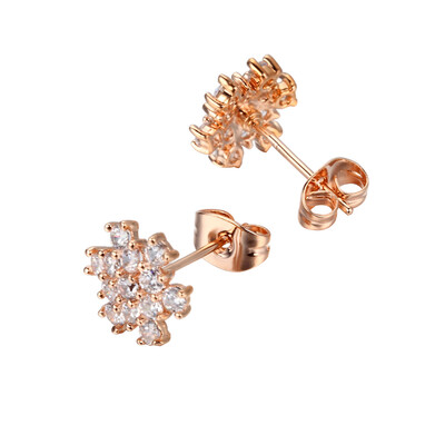 

Yoursfs Gold Plated Earrings Vintage Crystal Women Fashion Jewelry Snowflake Studs Gift