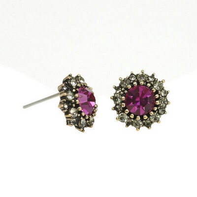 

Yoursfs Vintage Earrings Austrian Crystal Women Fashion Jewelry Dainty Round Studs