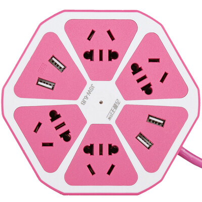 

Jishun jishun JSW-6J 18 m 4-bit 5-hole with 4-bit USB smart socket Creative socket fruit socket lemon socket plug panel row purple