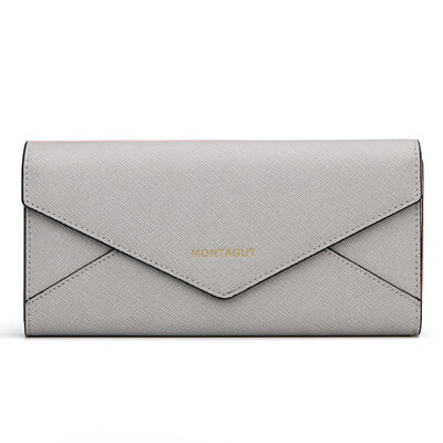 

Montagut MONTAGUT wallet female long section cowhide fashion wild Korean version of the tide ladies folding buckle simple envelope wallet thin section R742200