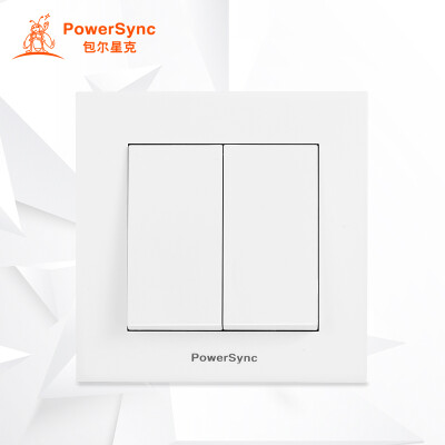 

PowerSync) ASWSCGS2S9 wall switch 86-type panel three-hole five-hole socket single control dual doorbell switch simple white