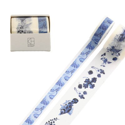 

Kinbor hand and paper tape 2 package 15mm + 30mm hand account color stationery tape / yuan blue and white DTB64058