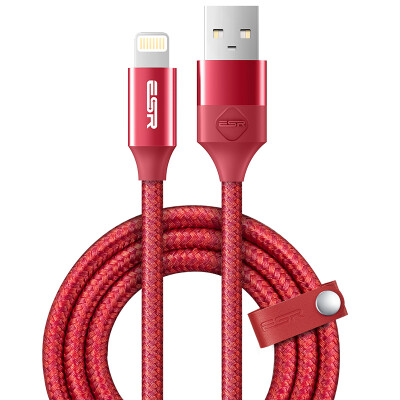 

ESR) Apple MFI certified data cable Lightning charging cable for iPhone7 / 7 Plus / 6s / iPad Air / Pro braided gem red 2 m