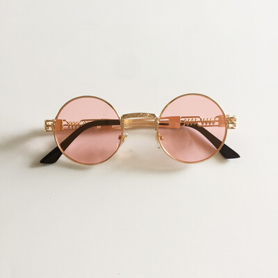 

Peekaboo vintage retro gothic mirror sunglasses gold and black sun steampunk glasses round circle men UV gafas de sol