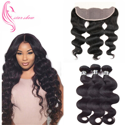 

8A Brazilian Virgin Hair 3 Bundles With 13x4 Lace Frontal Body Wave Hair Thick And Soft Hair Weft Cheap Price Extremely Cheap