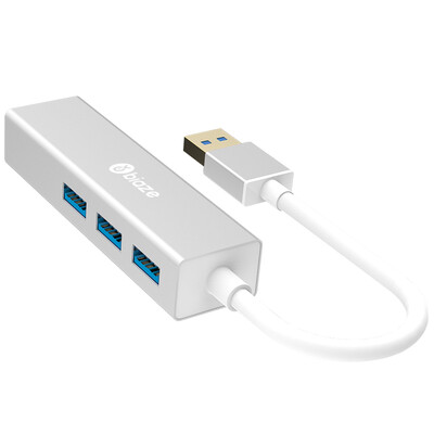 

BIAZE USB3.0 сплиттер HUB концентратор USB Gigabit Ethernet внешний порт 3-портовый порт USB для RJ45 Gigabit Ethernet порт ZH17-металлический серебристый