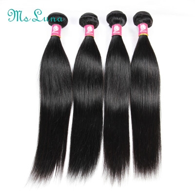 

Ms Luna hair 4 Bundles Virgin hair 100%Brazilian Human Hair Straight Unprocessed Brazilian Straight Virgin Hair