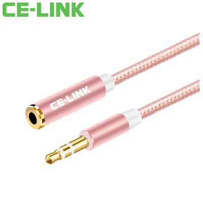 

CE-LINK 2534 Автомобиль AUX аудио кабель мужской удлинитель 2-метровый мобильный телефон плоский наушник удлинитель автомобиль 3,5 стерео аудио удлинение линии розовое золото