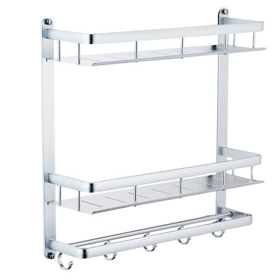 

Belle TL504-2 double layer space aluminum multi-purpose towel rack bathroom shelf wall mount
