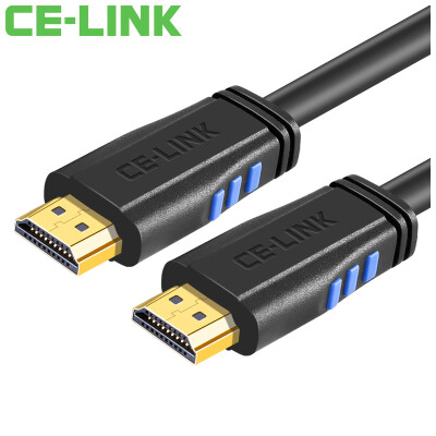 

CE-LINK Кабель HDMI 1 метр цифровая версия высокой четкости версия 2.0 компьютер HDTV монитор проектор поддержка линии 3D4K * 2K 24K позолоченный черный 1808