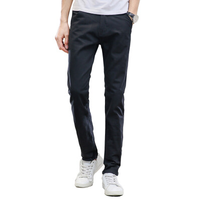 

GEEDO casual pants men straight solid color Slim casual pants 919 sky blue 36