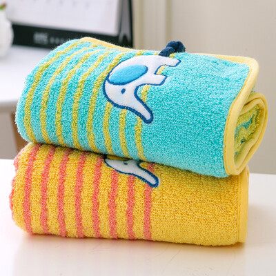

Gold towel home textile cotton cartoon towel small image embroidered fabric edge two yellow green 77g strip 65 30cm