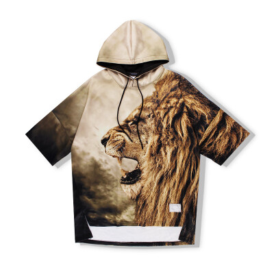 

Mens new bat sleeve loose hooded lion mens fleece plus-size tide