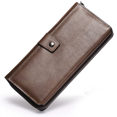 

Caroris Men's wallet long paragraph leather multi-card zipper large-capacity clutch bag