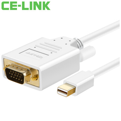 

CE-LINK Mini DP to VGA Cable - Supports Macbook TVs Monitors & Projectors