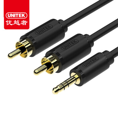 

Superior person UNITEK Y-C939BK DC35mm one second two pairs of Lotus head audio line conversion line 35mm revolution 2RCA turn wiring 2 meters black