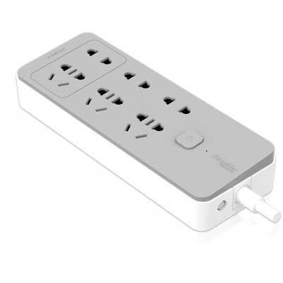 

Schneider Electric Schneider Electric smart new national standard socket 6 18 m row wiring board board line board NSW1060_WE gray