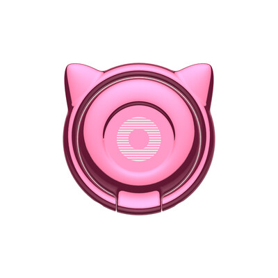 

Baseus cat ear series phone metal finger buckle bracket for Apple OPPO Huawei vivo millet mobile phone desktop lazy stent pink