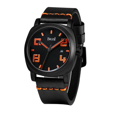 

BOLISI 8212 Men's Casual Date Quartz Watches With Leather Watch Band