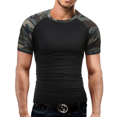 

Brand MenS T Shirt 2017 Summer Splicing Fashion O-Neck Short-Sleeved Tees Male Casual T-Shirt Slim Male Tops Tees DD01