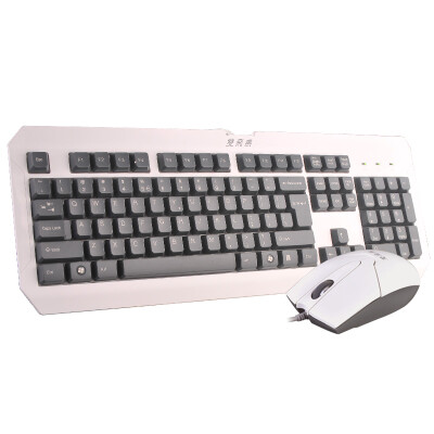 

Shuangfeiyan (A4TECH) KM-100 wired mouse and keyboard set wired keyboard mouse set wired mouse and keyboard set mouse U mouth + keyboard P mouth white