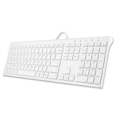 

ЛУК HW192A металла тонкие проводной USB-клавиатура белые клавиши 110