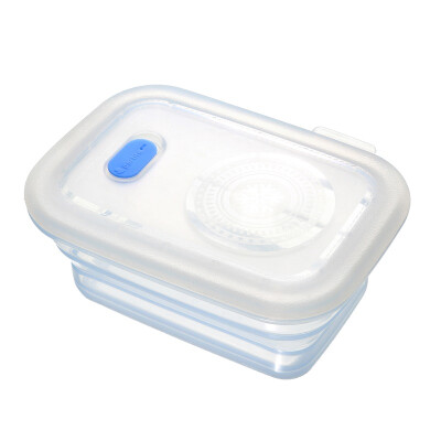 

Variant partita full silicone folding can be microwave heating baby food supplement box 860ml crystal blue