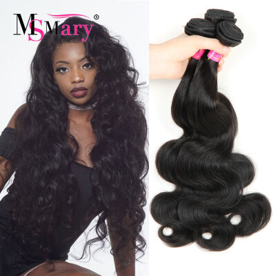 

Ms Mary 7A Indian Virgin Hair Soft Body Wave Human Hair 3 bundles 100 Unprocessed Remy Human Hair Extension Weaves Natural Black