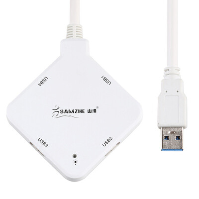 

Yamazawa JXQ-005W USB Splitter USB3.0 Portable High-Speed ​​Expansion 4-Port HUB Hub Desktop Desktop Laptop One-Tail Four White
