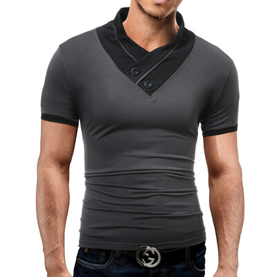 

Brand Men'S T Shirt 2017 Summer Solid Fashion V-Neck Short-Sleeved Tees Male Casual T-Shirt Slim Male Tops Tees DD03