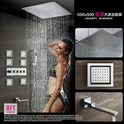 

HIDEEP Rainfall Shower Head System Polished Chrome wall mounted Bath & Shower Faucet Bathroom Luxury Rain Mixer