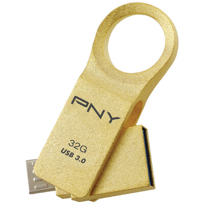 

двойной диск для хранения мобильного компьютера PNY (PNY) OU6 32G USB3.0 моды золотого кольца