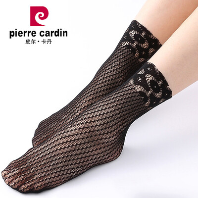 

Jingdong supermarket] Pierre Cardin socks female lace socks lace jacquard hollow not off silk sexy female socks 6 pairs of light complex color