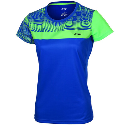 

Li Ning LI-NING 17 new badminton shirt short sleeve round neck sports T-shirt AAYM077-3 male crystal blue 3XL