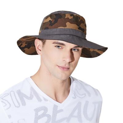 

Kammont (Kenmont) km-3108 outdoor male summer folding sun hooded hiking hatching fast-drying camouflage fisherman hat khaki all yards to send wind rope