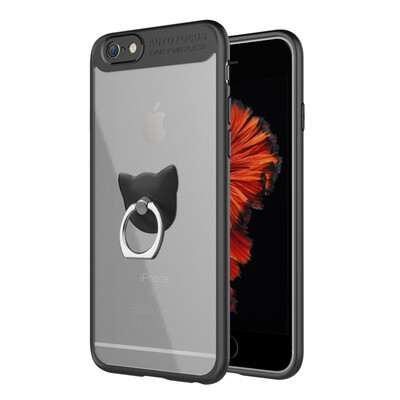 

Вентилятор, Apple 6s плюс телефон оболочки защитный рукав iPhone6 ​​плюс (+ пленка подавая стальное кольцо держатель) все включено прозрачной твердой оболочки мягкой оболочки черный навершие четыре недели DROP