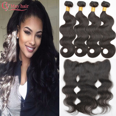 

13x4 Ear To Ear Lace Frontal Closure With 4 Bundles Cy May Hair With Closure 8A Brazilian Body Wave With Lace Frontal Closure