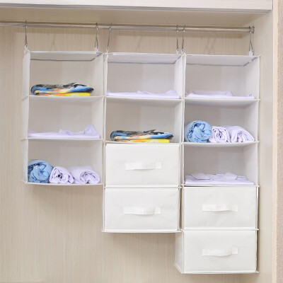 

Bicoy Oxford cloth closet storage hanging bag hanging storage bag storage bag 5 layer kitchen 2 drawers pure white