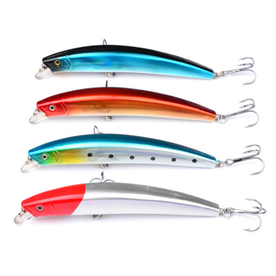 

1pcs/lot Minnow Lures Top Quality Fishing Lures 4 color fishing bait 5.5"-13.97cm/17.03-0.6oz fishing tackle 4#Black Hook