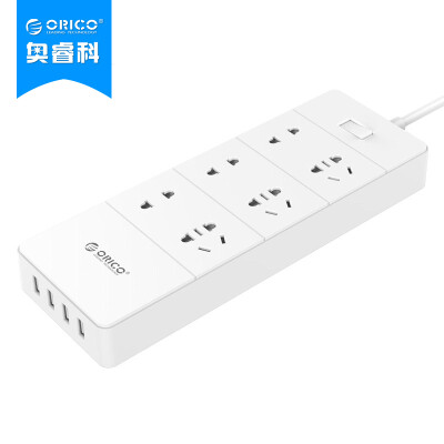 

ORICO TPC-6A4U Upgraded 34W High Power USB Sockets Pins Pins Pins Terminal Blocks Synchronous Rectifier Lightning Surge Surge Child Safety Door White